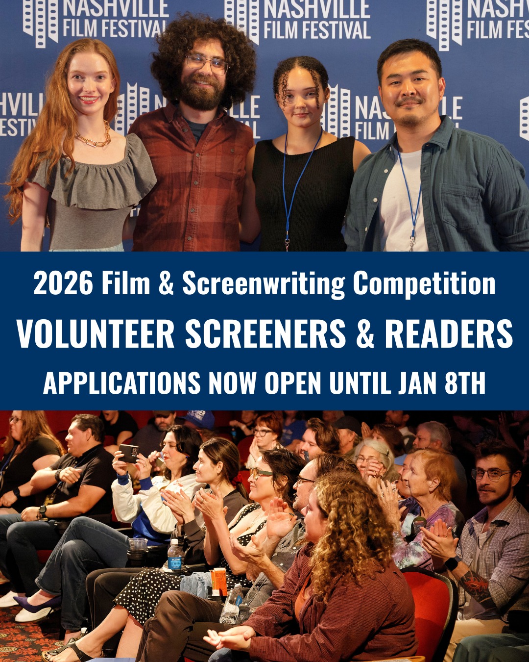 We’re now accepting applications for our volunteer pre-screener and reader committees for the 57th Nashville Film Festival!

These volunteers play a vital role in our programming process by reviewing film and screenplay submissions from around the world. Serving on a committee offers invaluable experience: volunteers gain insight into independent filmmaking at all levels, sharpen their critical viewing or reading skills, and engage directly with the creative voices shaping today’s industry. 

Plus, volunteers receive points for each submission they review, and these points can be redeemed for complimentary badges or ticket packages to the 57th Nashville Film Festival.

Interested? We’d love to have you on the team. Apply to one or both committees. Follow the link in our bio for more info!

#NashFilm57 #VolunteerOpportunity
