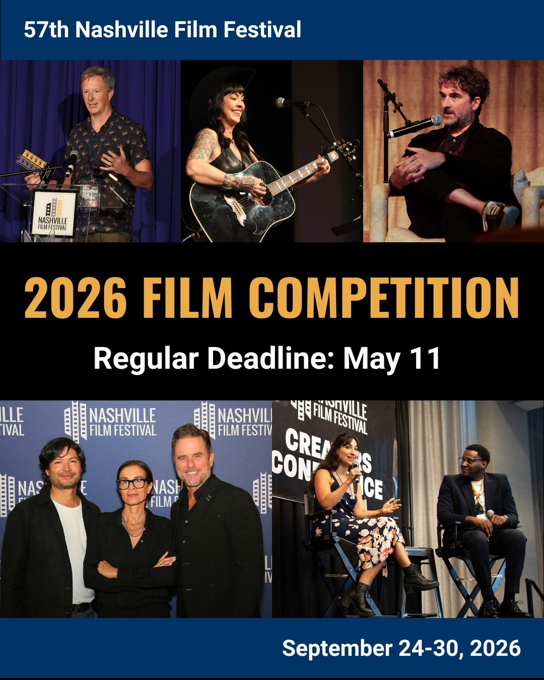 Our Regular Deadline is almost here!

With 14 competition categories and Oscar®-qualifying status for our Narrative, Animated, and Documentary Short categories, the Nashville Film Festival offers a platform for every type of filmmaker to shine. 

Submit your film today on @filmfreeway 

#NashFilm57 #FilmCompetition #EntriesOpen