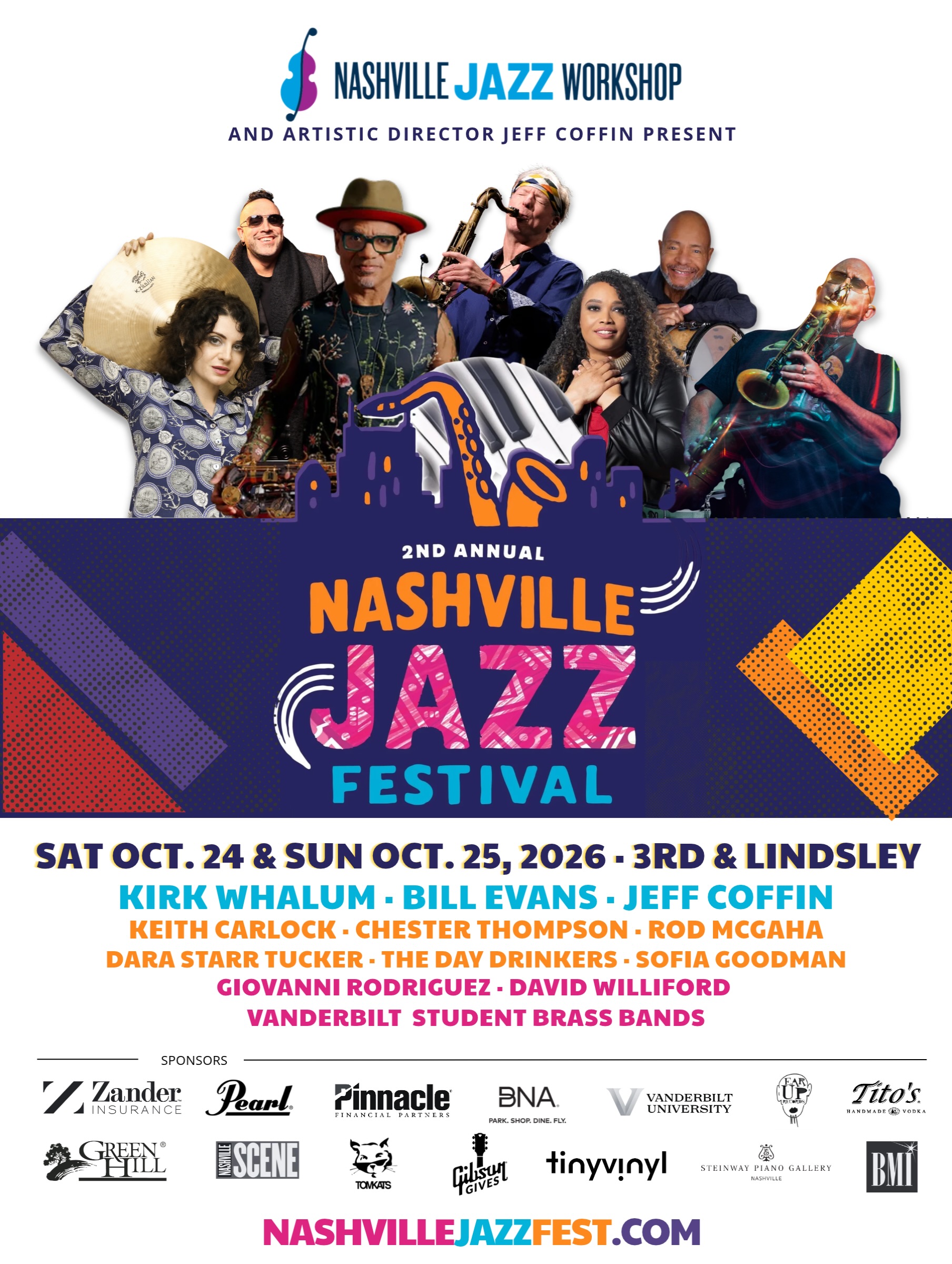 GIVEAWAY! We’re partnering with our friends at @nashvillejazz to give away two 2-day passes to the Nashville Jazz Festival on October 24-25 at 3rd and Lindsley. 

Two nights of jazz in Music City and a lineup you don’t want to miss: Kirk Whalum, Jeff Coffin, Dara Starr Tucker, and more…

Want to win a pair of tickets? 🎟️
1. Like this post 
2. Follow @nashvillejazz and @nashfilmfest 
3. Tag who you’re bringing in the comments!

Winner will be drawn and notified via DM tomorrow morning at 10am CT.

#NashvilleJazzFest #NashvilleJazz #Giveaway